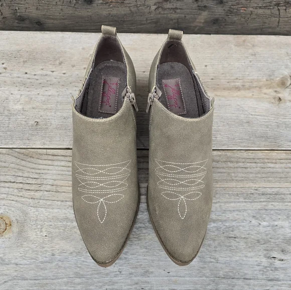 Jellypop NEW Nethera Western Boho Taupe Block Heel Comfort Bootie 8.5M - Picture 7 of 14